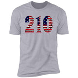 San Antonio 210 US Flag Bricky Font Premium Unisex T-shirt