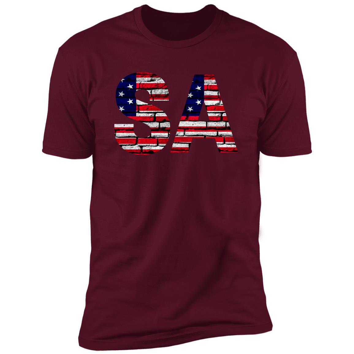 San Antonio US Flag Bricky Font Premium Unisex T-shirt