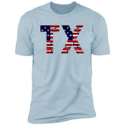 Texas US Flag Bricky Font Premium Unisex T-shirt