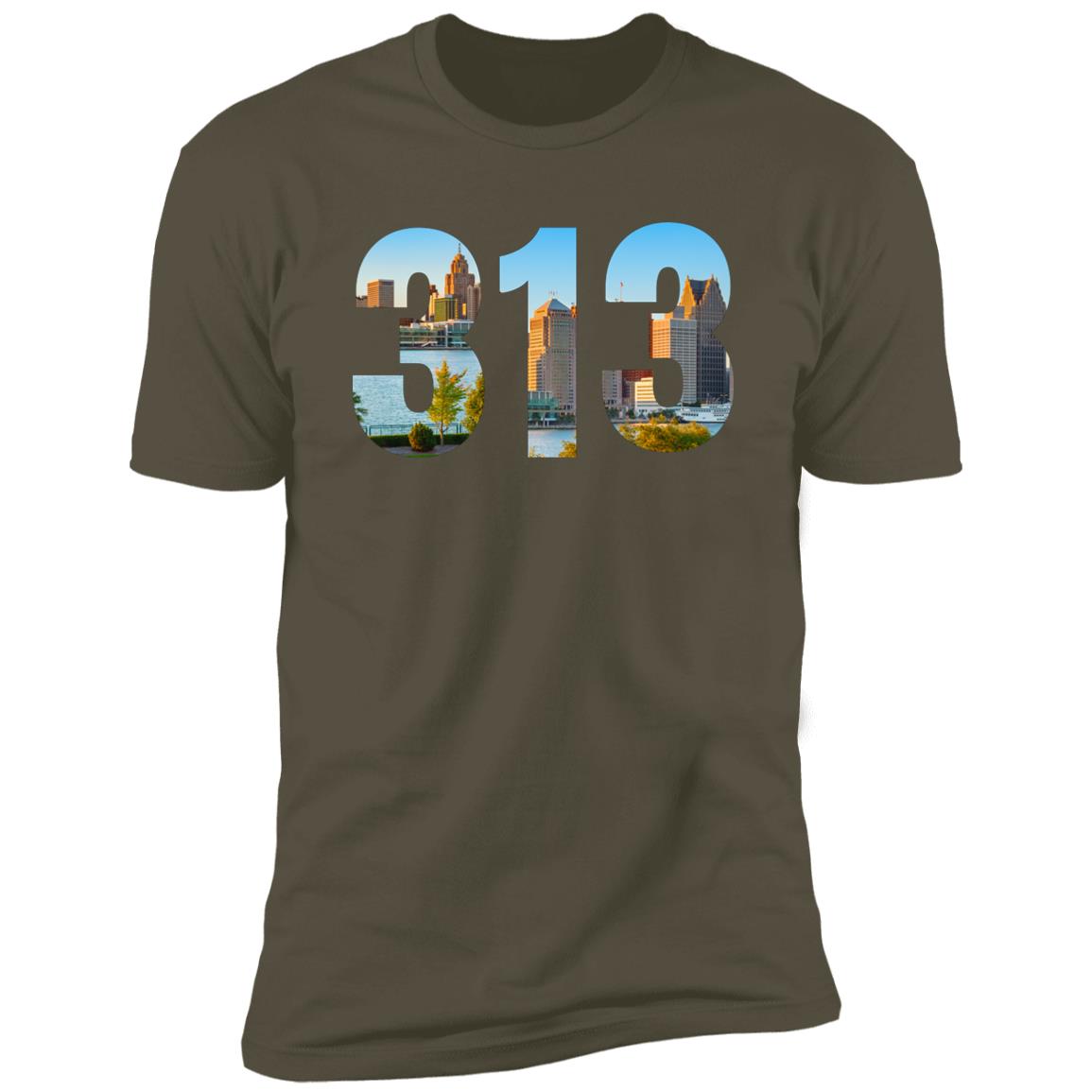 Detroit Skyline 313 Premium Unisex T-shirt