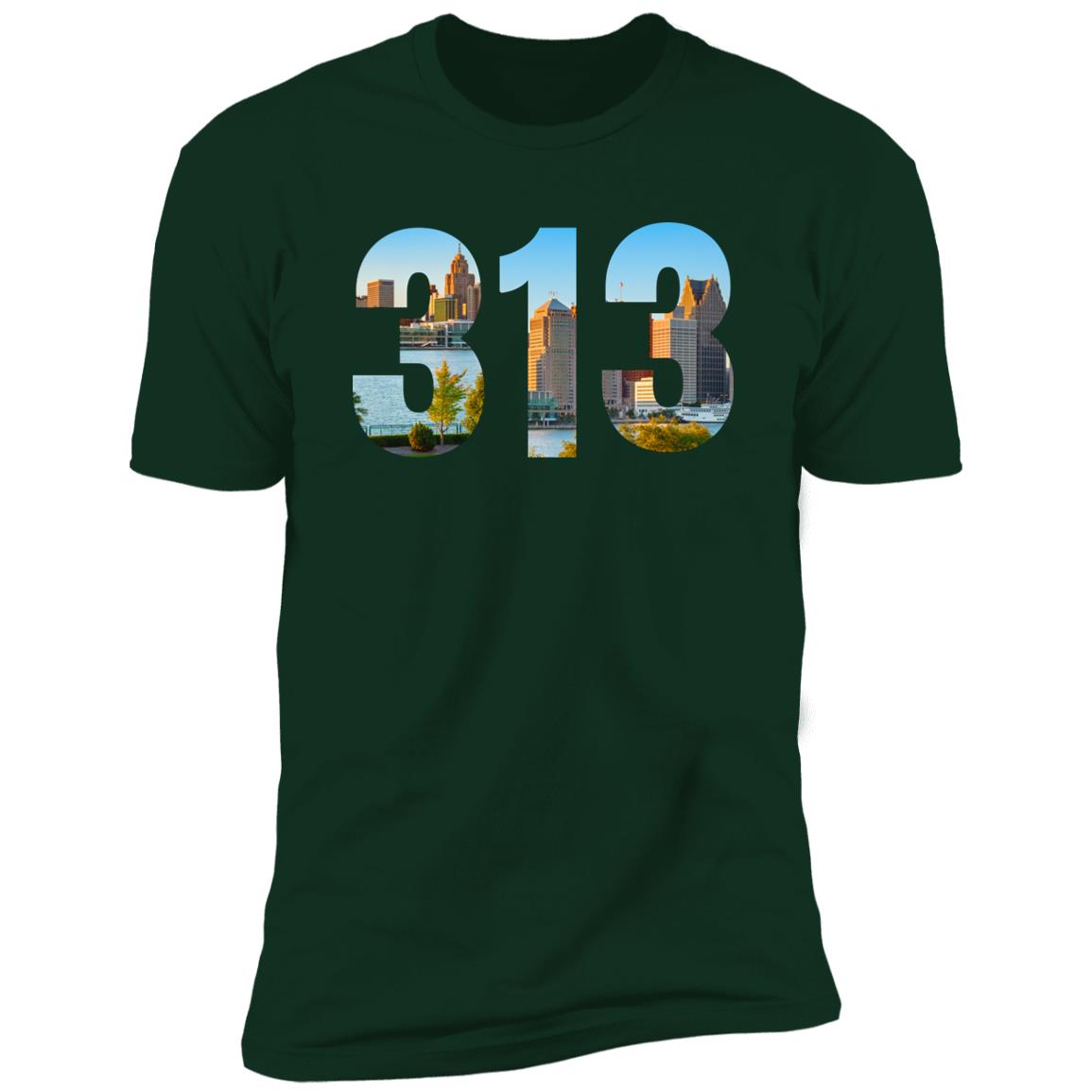 Detroit Skyline 313 Premium Unisex T-shirt