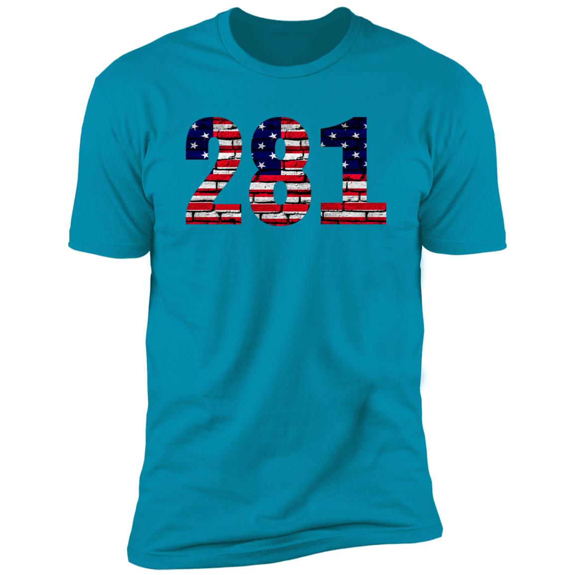 Houston 281 US Flag Bricky Font Premium Unisex T-shirt