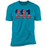 Houston 281 US Flag Bricky Font Premium Unisex T-shirt
