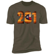 Houston 281 Vintage Wooden Font Premium Unisex T-shirt