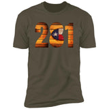 Houston 281 Vintage Wooden Font Premium Unisex T-shirt