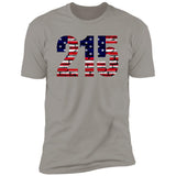 Philly  215 US Flag Bricky Font Premium Unisex T-shirt
