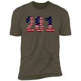 Houston 281 US Flag Bricky Font Premium Unisex T-shirt