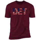 Detroit US Flag Bricky Font Premium Unisex T-shirt