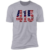 San Francisco 415 US Flag Bricky Font Premium Unisex T-shirt