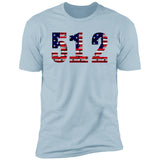 Austin 512 US Flag Bricky Font Premium Unisex T-shirt