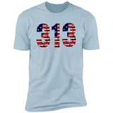 Detroit 313 US Flag Bricky Font Premium Unisex T-shirt