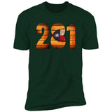 Houston 281 Vintage Wooden Font Premium Unisex T-shirt