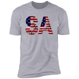 San Antonio US Flag Bricky Font Premium Unisex T-shirt