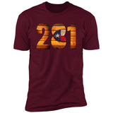 Houston 281 Vintage Wooden Font Premium Unisex T-shirt